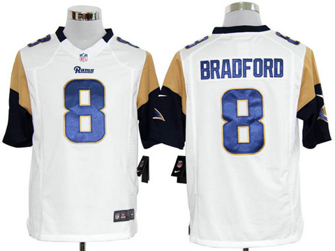 St. Louis Rams Sam 8 Bradford White Nike Game NFL jerseys